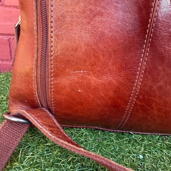 Wild West Leather Backpack Purse Brown Full Grain Zip Top‎ Adjustable Straps main image 6